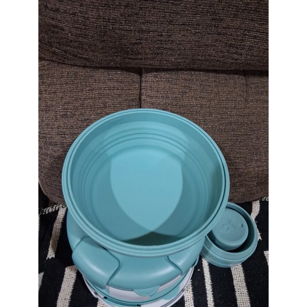 Stojo Bowls Collapsible Teal set of 5, W/ 2 Bonus Cups BPA Free